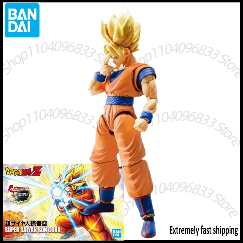 W magazynie Bandai Dragon Ball Super Saiyan Goku rysunek-wzrost standardowy Anime figurka montaż Model lalka zabawka dla dzieci prezent świąteczny