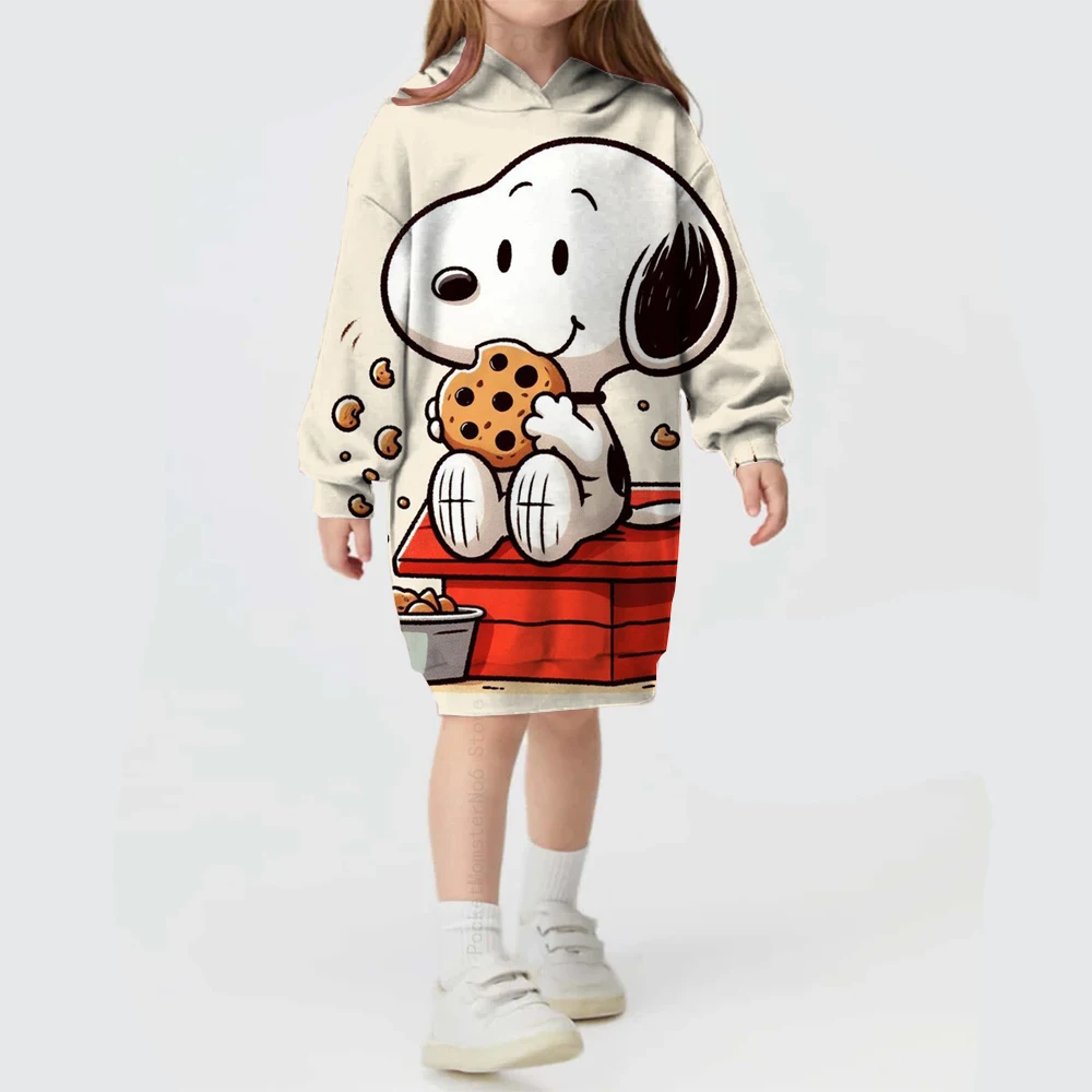 Children\'s Cartoon Splicing Disney Snoopy Printed Hoodies Autumn and Winter Girls Long Sleeves Cute Fashion Girls Hoodies