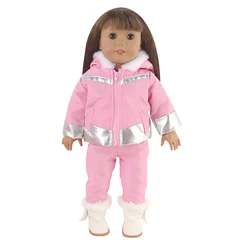 Doll Accessory 18inch American Girl Doll Winter Clothes Cotton Coat Down Jacket Set Our Generation Girls