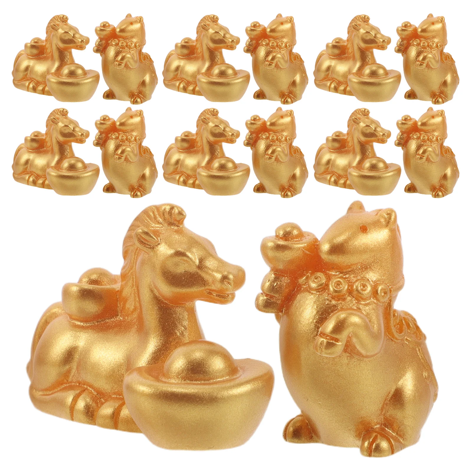 

30Pcs Year of The Horse Resin Ornament Set, Small Auspicious Animal Decor for Lunar New Year Home Office Desk Decor Festive