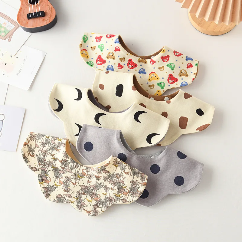 1 pçs novo algodão bonito babador de alimentação do bebê crianças dois lados utilizável saliva toalha macio pano de arroto para recém-nascidos da criança crianças babadores