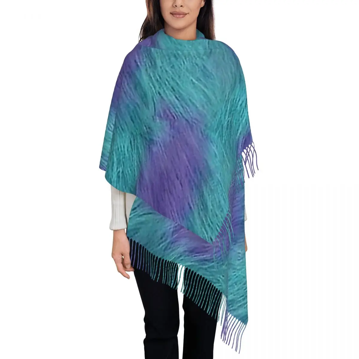 Sully Fur Monsters Inc Scarf Tassel Scarves for Women Soft Warm Shawls and Wraps Long Fall Winter Shawl Wrap