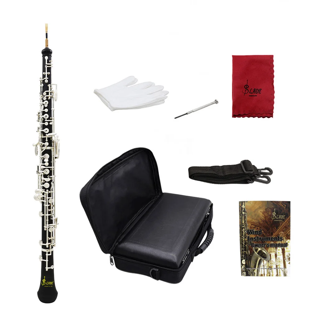 

Professional SLADE Black Oboe 22 Nickel-Plated Button C Semi-Automatic Bakelite Oboe Performer's Playing Instrument Set