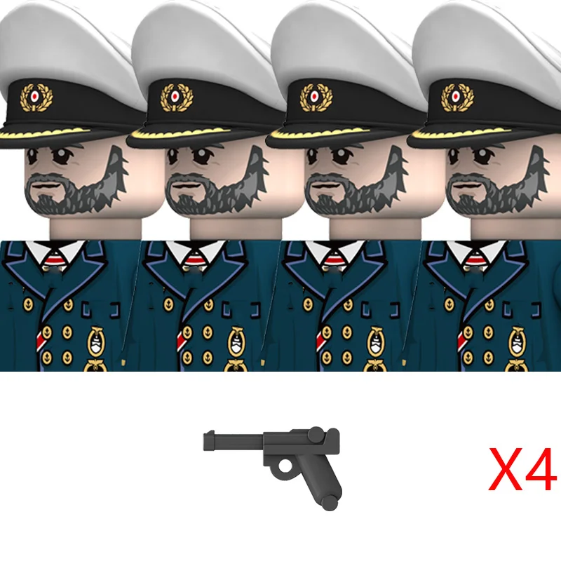 WW2 Military Navy Serie Soldat Figuren Bausteine Sowjetunion Krieger Infanterie Offizier Gedruckt Helm Ziegel Spielzeug Geschenke
