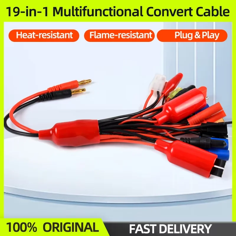 19in1 Multifunctional Lipo Battery Plug Convert Cable Balance Charging Adapter For IMAX B6 HOTA D6 Pro Charger