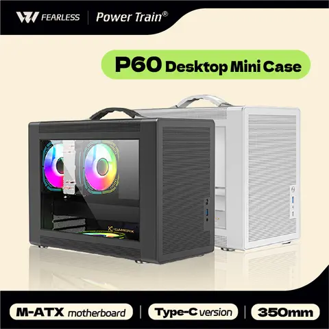 Power Train P60 M-ATX Portable Computer Case ITX Motherboard ATX/SFX Power Supply Support U3 Type-C Desktop MINI Small Chassis