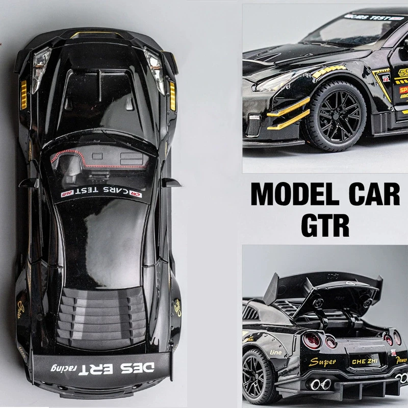 Nissan GTR R35-おもちゃの車,金属製の車のモデル,収集可能なシミュレーション,子供のおもちゃ,a294,1:24