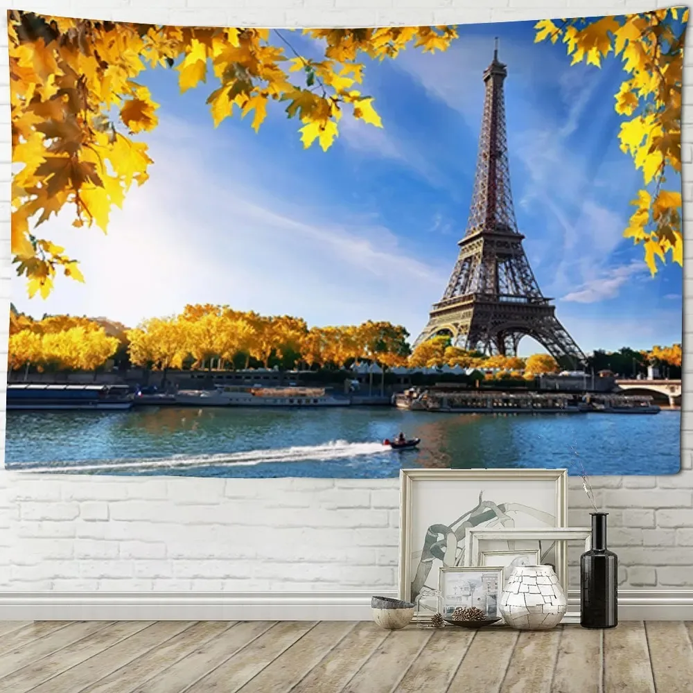 Eiffel Tower pattern romantic atmosphere bedroom background cloth home decoration back bedroom living room wall tapestry