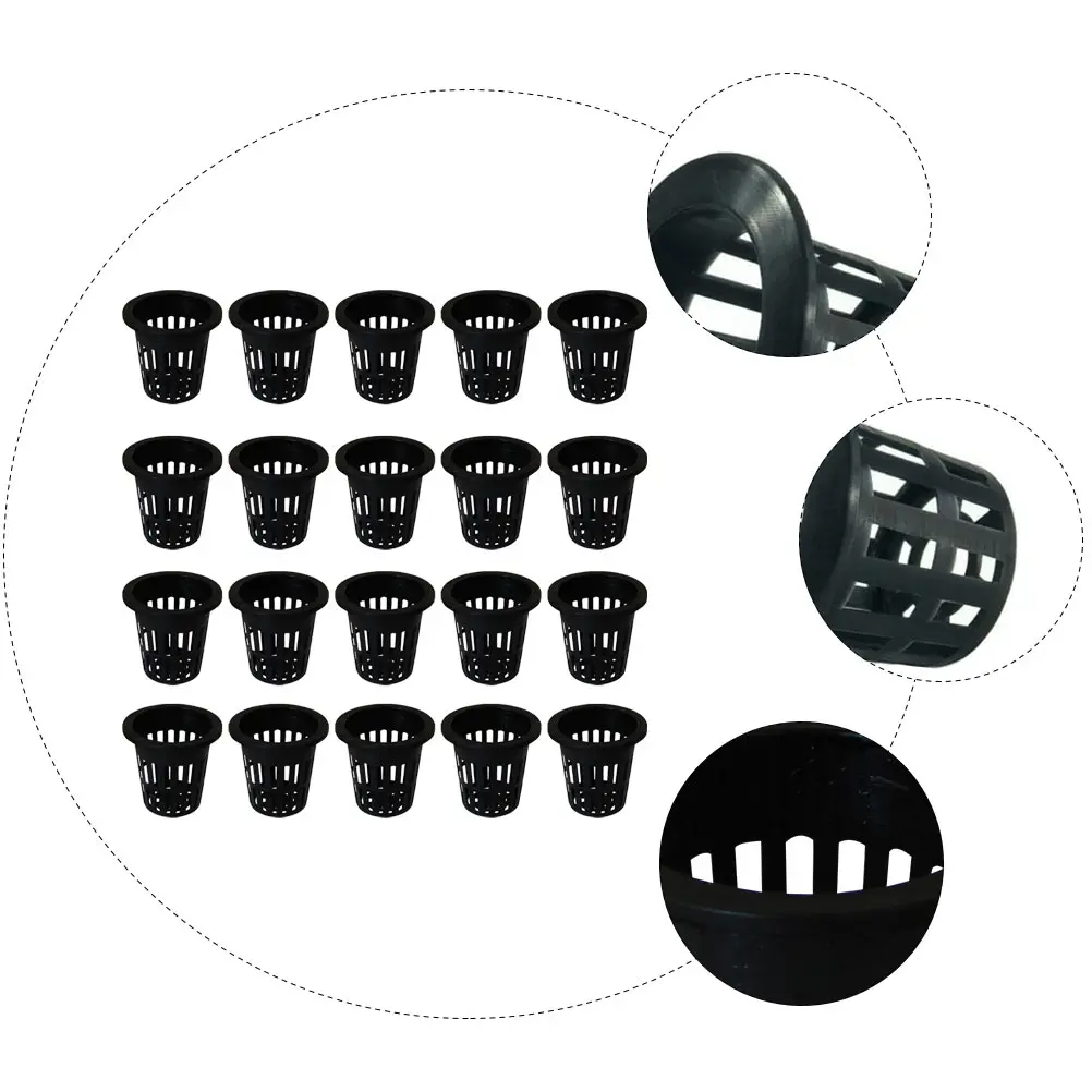

100pcs Cup Baskets Soilless Culture Cups Durable Plastic Mesh Net Nursery Cup Nursery Pots Garden Balcony Plant