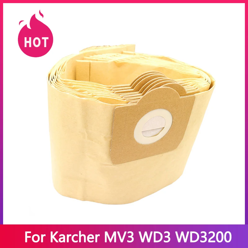 Dust Bags Filter for Karcher MV3 WD3 WD3200 WD3300 A2204 A2656 Vacuum Cleaner Paper Bags for Rowenta RB88 RU100 RU101