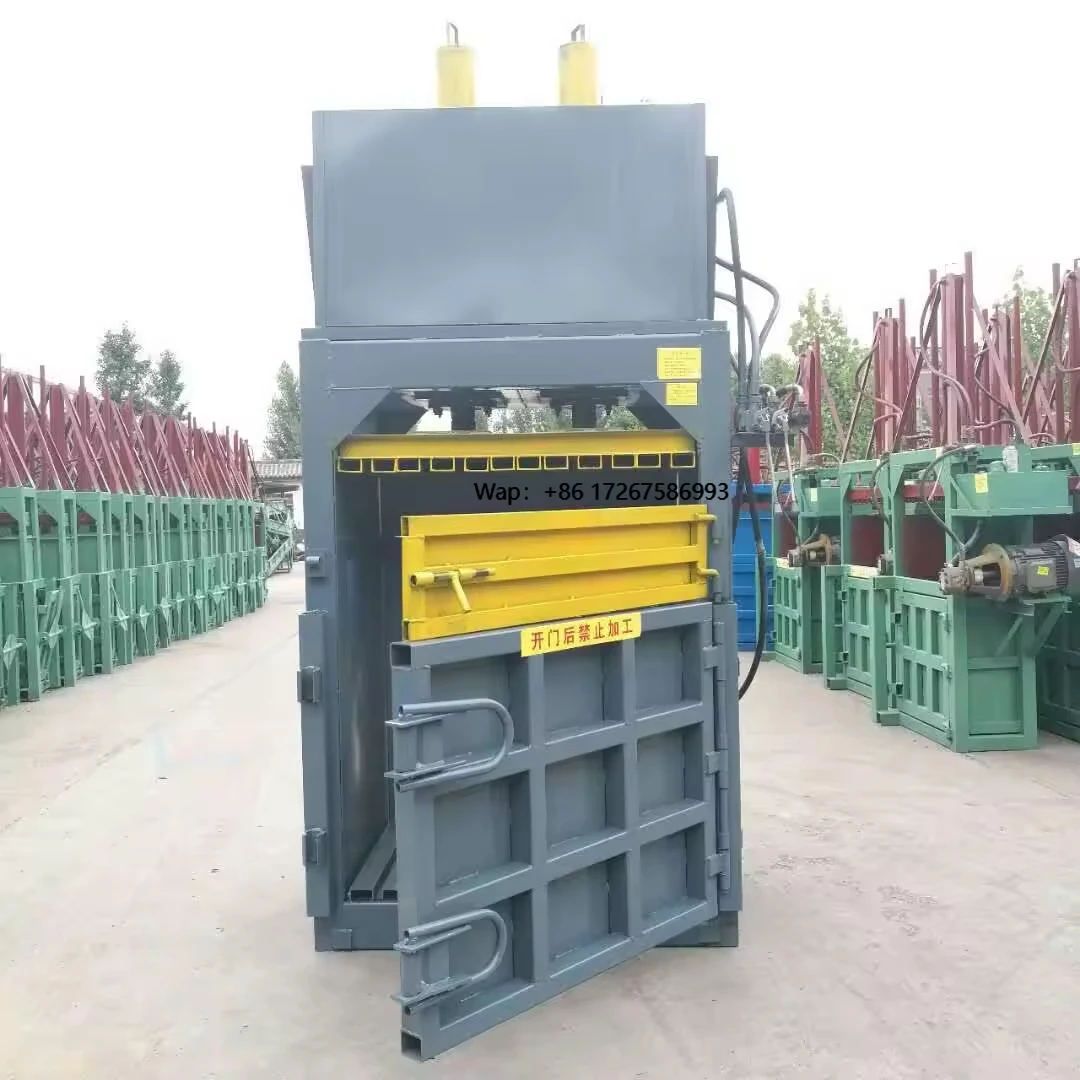 Semi-automatic manual vertical PP woven bag waste baler strapping machine