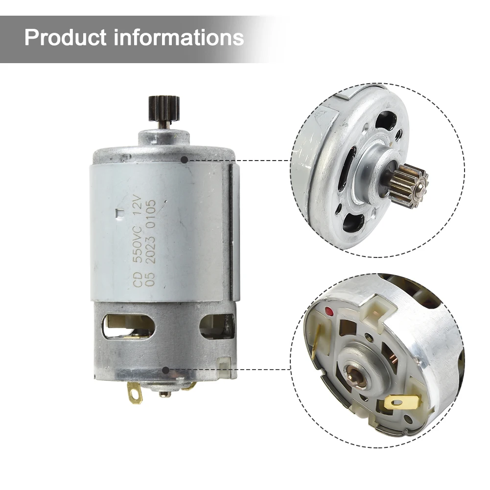 

10 8V/12V/14 4V High Power Drill Motor 9 Teeth and 12 Teeth for RS550 Reliable Copper Core for Work Efficiency