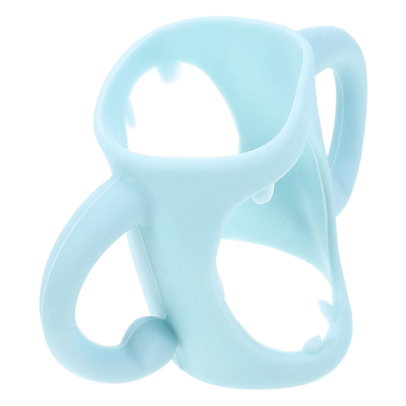 

Силиконовый защитный чехол для детской бутылочки, небесно-голубой, с ручкой, предотвращающий разбитие, сменный чехол для бутылочки для кормления, для детской комнаты