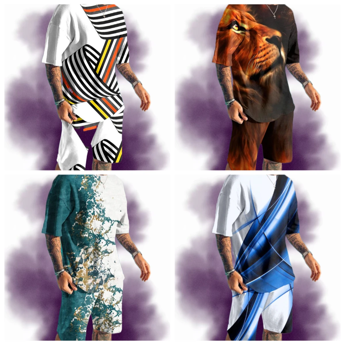 

New 2025/26 Men's Sportswear Trend Men Sets Tracksuits Clothing Casual Shorts+tshirts Set Sweat Suits Summer Tracksuit Men Sets