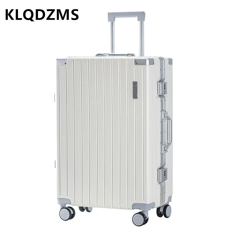 Klqdzms 20 "22" 24 "26 Inch Hoogwaardige Koffer Aluminium Frame Trolley Koffer Anti-Kras Slijtage Instapdoos Rollende Bagage