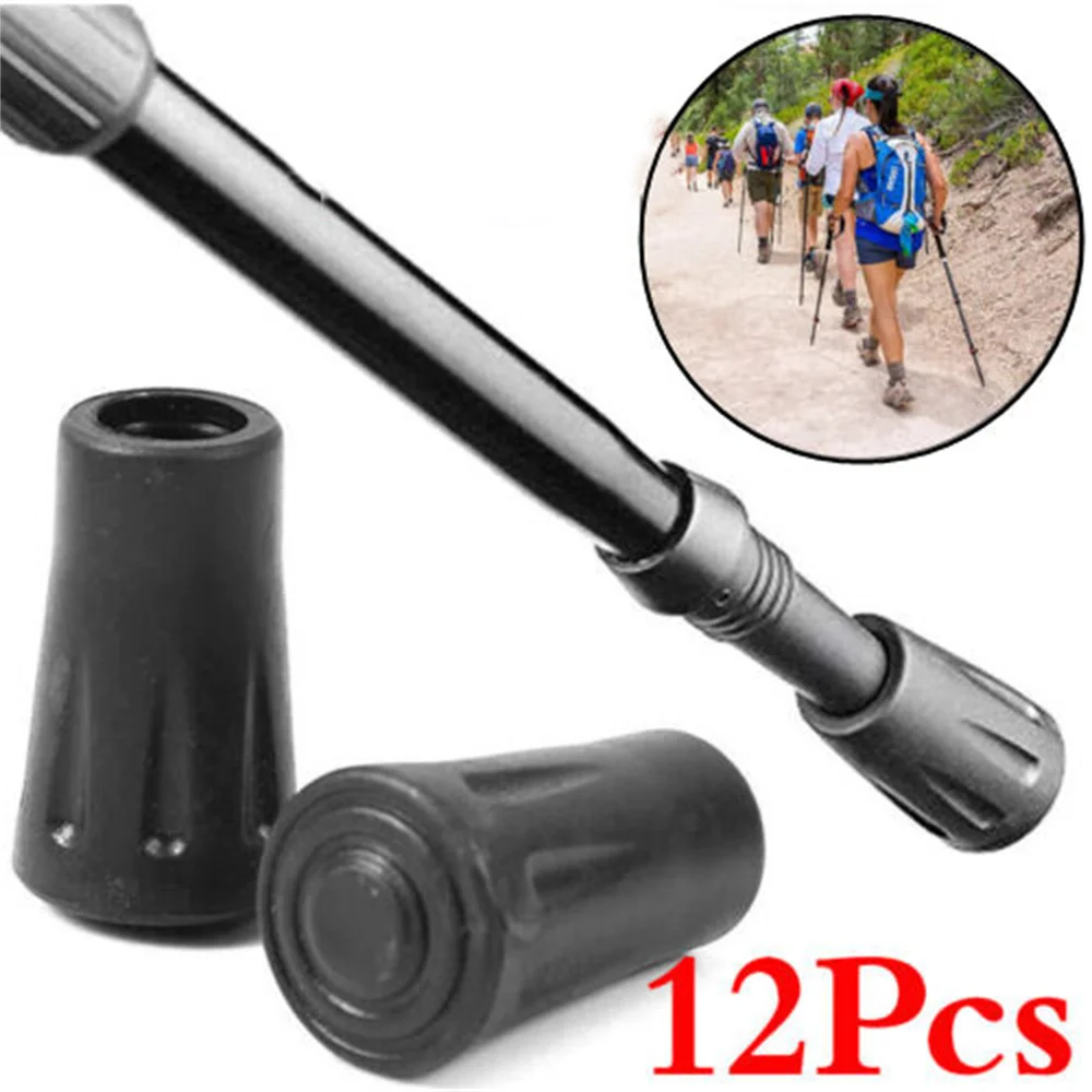 12Pcs Reinforced Rubber Tip End Cap Hammer Trekking Pole Walking Hiking Stick Accessories