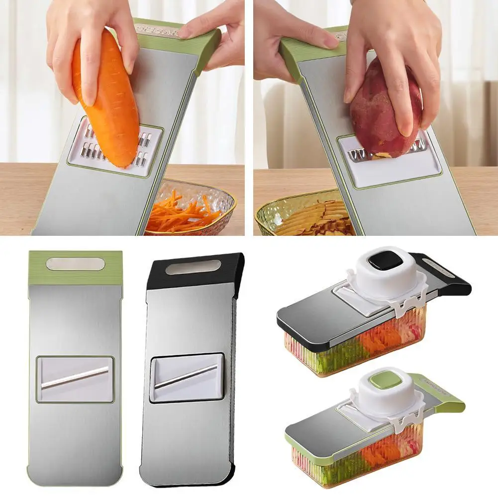 

Новый многофункциональный набор для нарезки и измельчения овощей: ручная овощерезка и терка для картофеля со сменными лезвиями