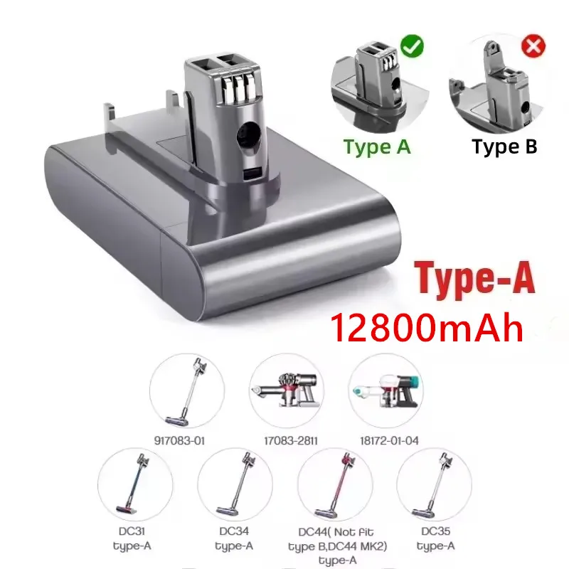 

НОВЫЙ литий-ионный вакуумный аккумулятор 22,2 В, 12800 мАч для Dyson DC35, DC45 DC31, DC34, DC44, DC31 Animal, DC35 Animal, 917083-01.