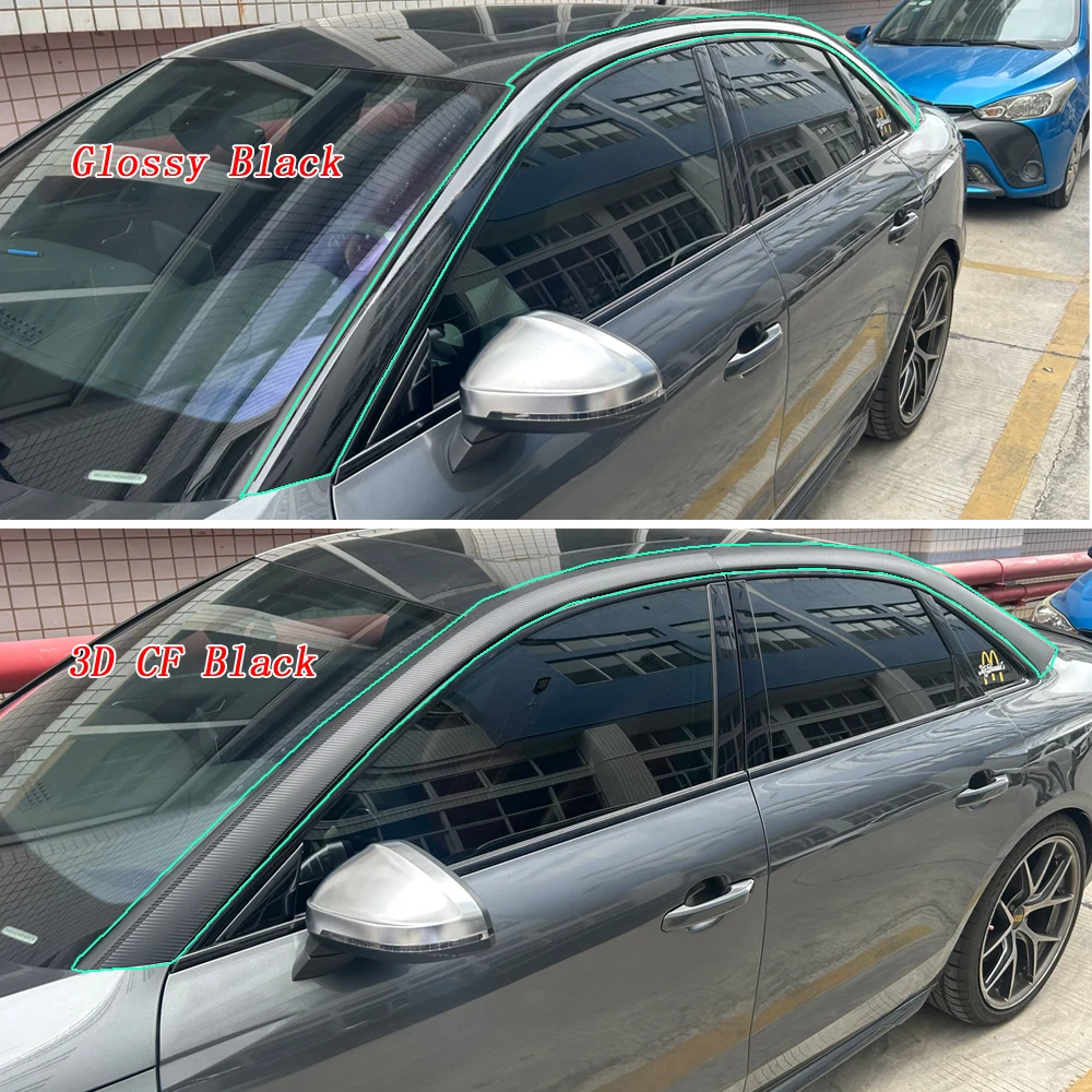 Für Audi A4 S4 B9 2017-2025 Limousine Fenster-Chrom-Abdeckung Blackout ABC-Säulen Hochglanz-Schwarz-Aufkleber – Detail 9