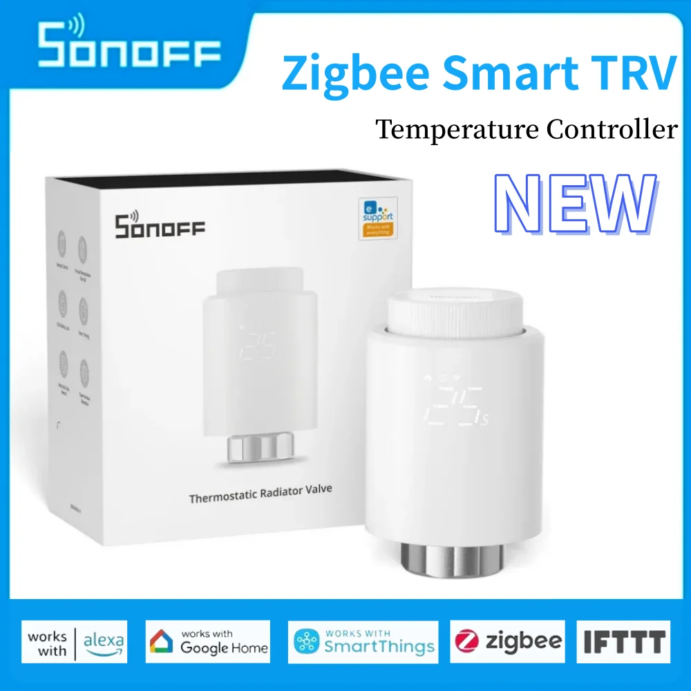 

SONOFF Zigbee Thermostatic Radiator Valve Smart TRV Thermostat Actuator Temperature Heating Controller Support Alexa Google Home