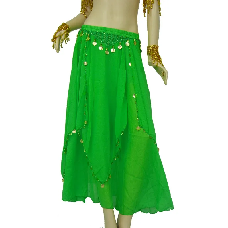 Saia longa de gaze de chiffon personalizada, trajes de dança do ventre, saia irregular