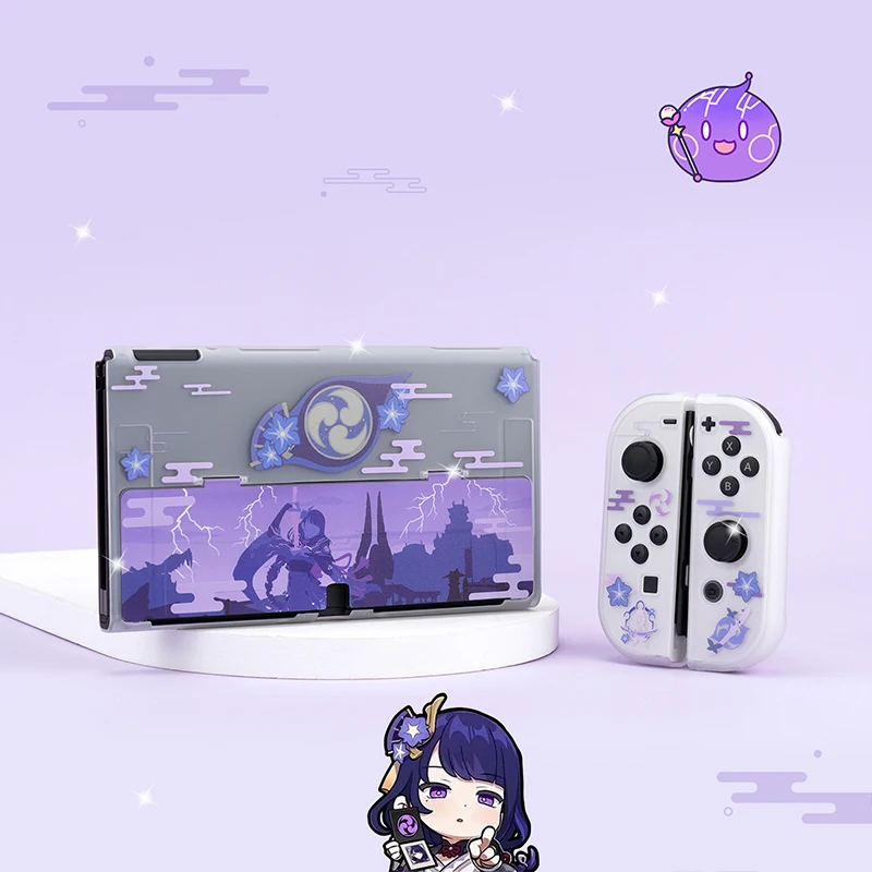 Purple Anime Switch Oled Case NS Switch Game Host Console Hard PC Cover Protection Case For Nintendo Switch Accessories