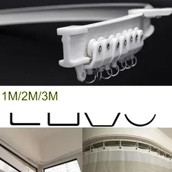 1/3/4/5/6M Flexible Ceiling Mounted Curtain Track Rail Straight Slide Windows Plastic Bendable Home Window Decor Accessories E2
