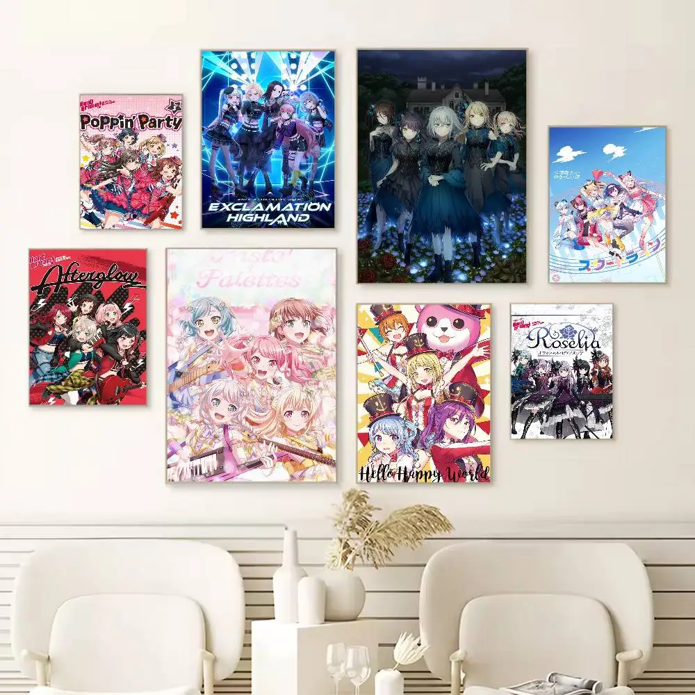 

BanG Dream Ave mujica morfonica Poster Versatile HD Waterproof Wall Art Self-Adhesive Decor for Any Space Ideal Gift