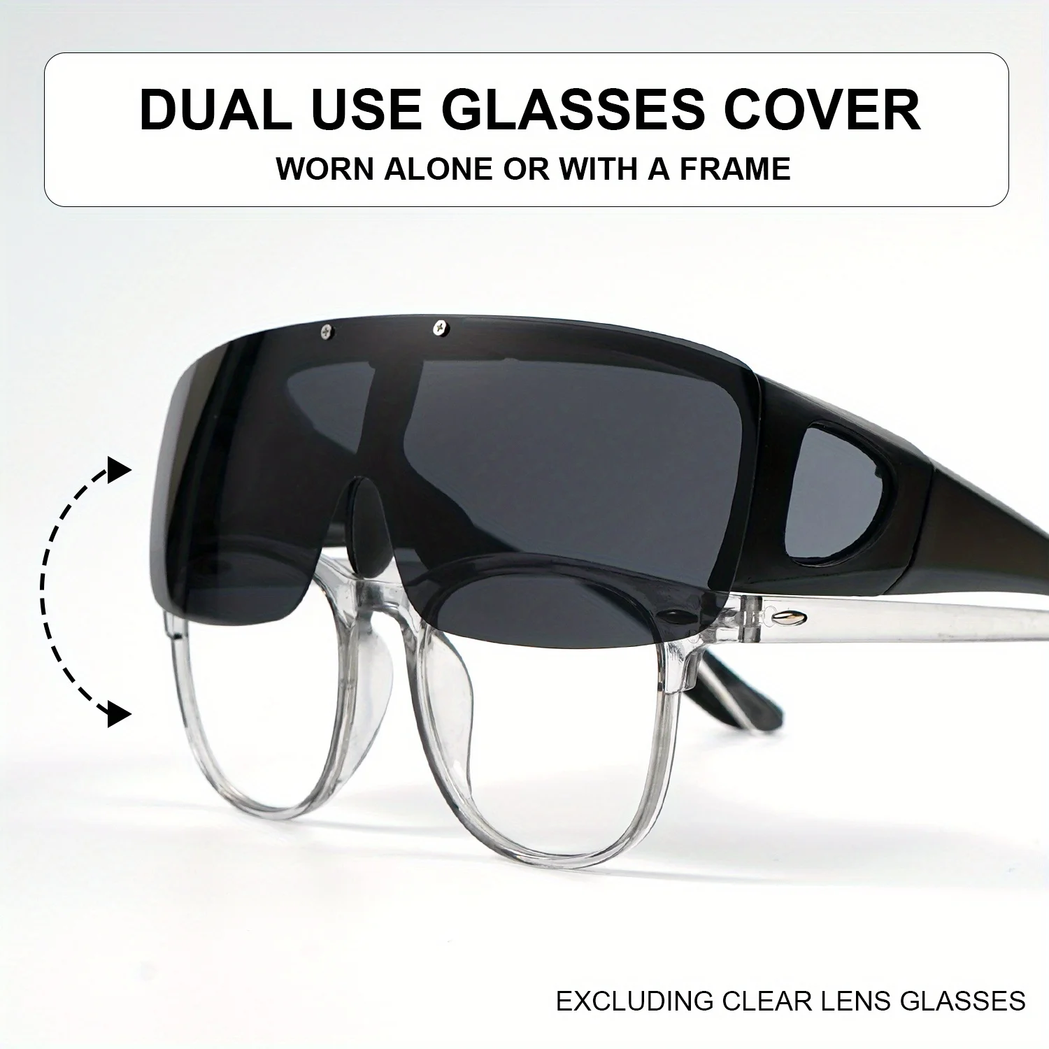 

Fit-Over Sunglasses for Men Women Night Vision Glasses Wrap Around Protection Glasses for Outdoor Sports Activities with Case