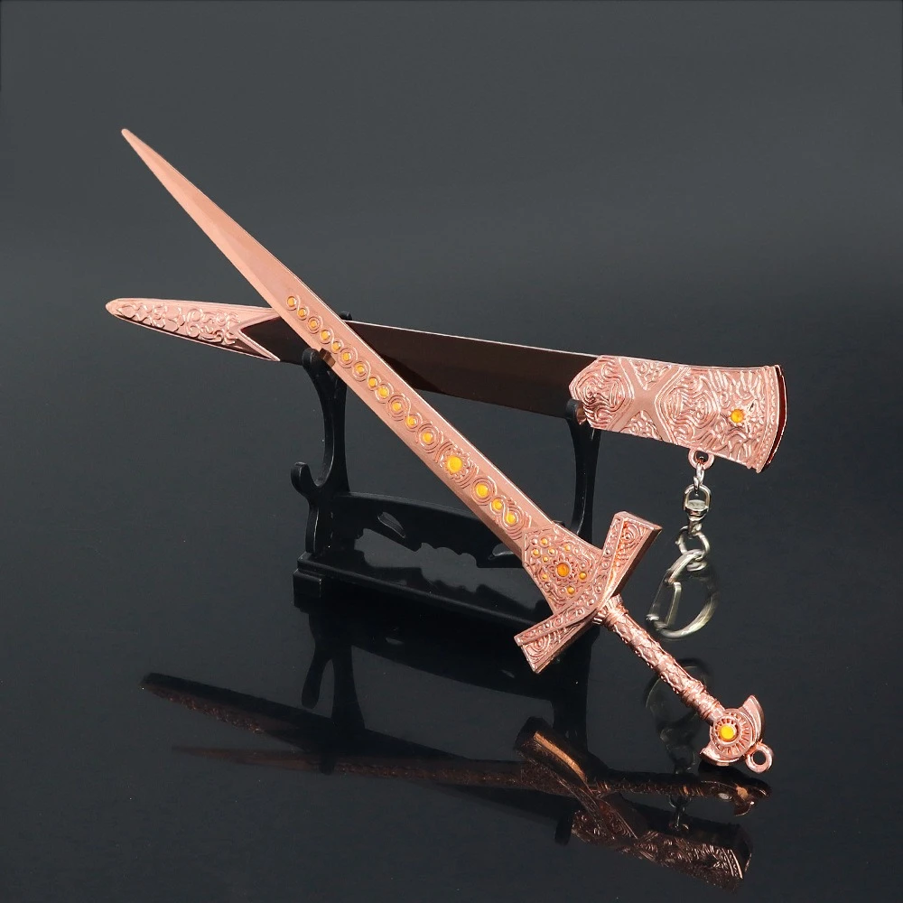 Nouveau jeu d'épée de chevalier Miquellan 22cm, modèle périphérique en métal, accessoires et décoration de bureau, ornements, cadeaux d'anniversaire, jouets