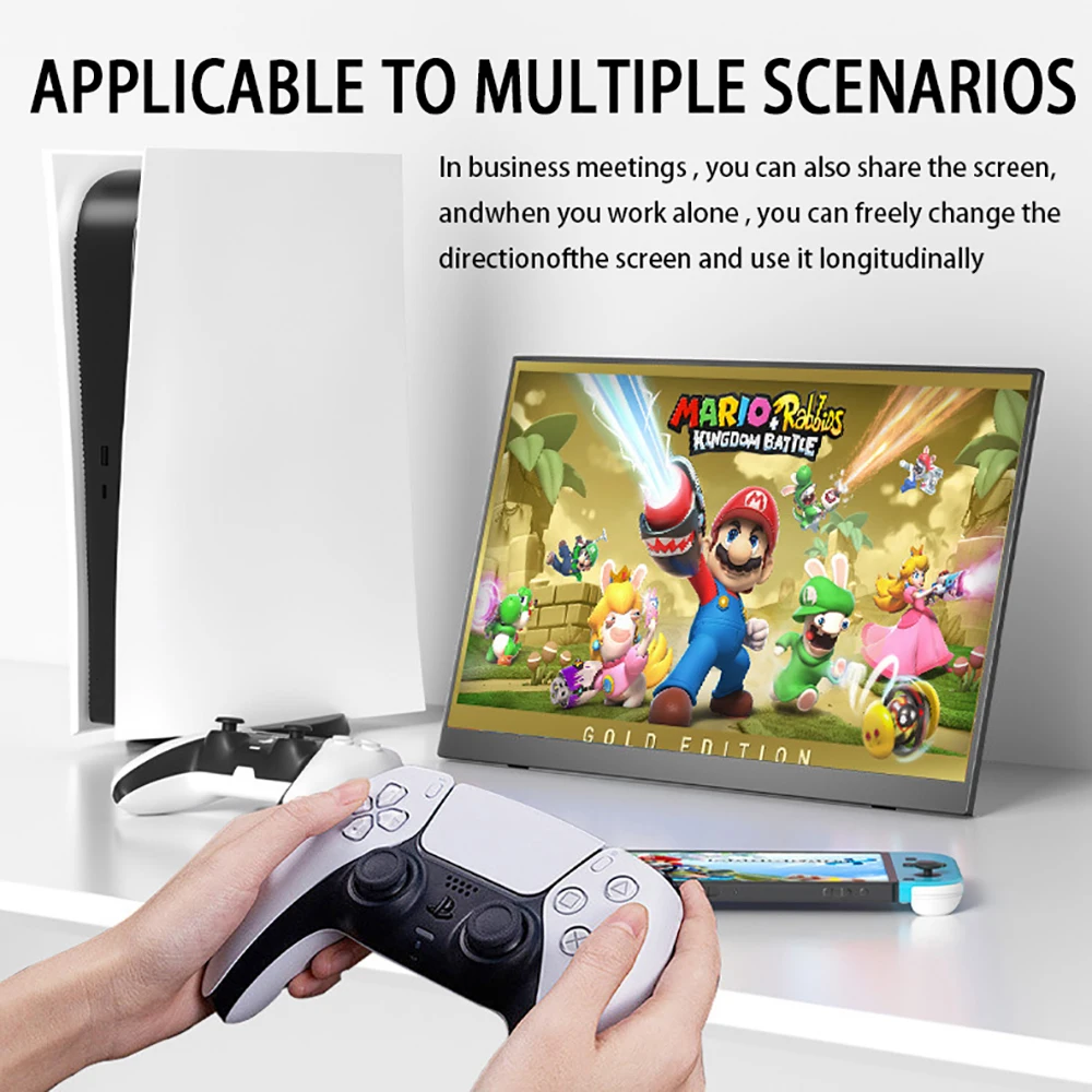 شاشة محمولة 15.6 بوصة 1080P Tybe-C HDMI Gaming Ultra-Slim IPS عرض مكبرات الصوت HDR التوصيل والتشغيل شاشة خارجية لأجهزة الكمبيوتر المحمول #6