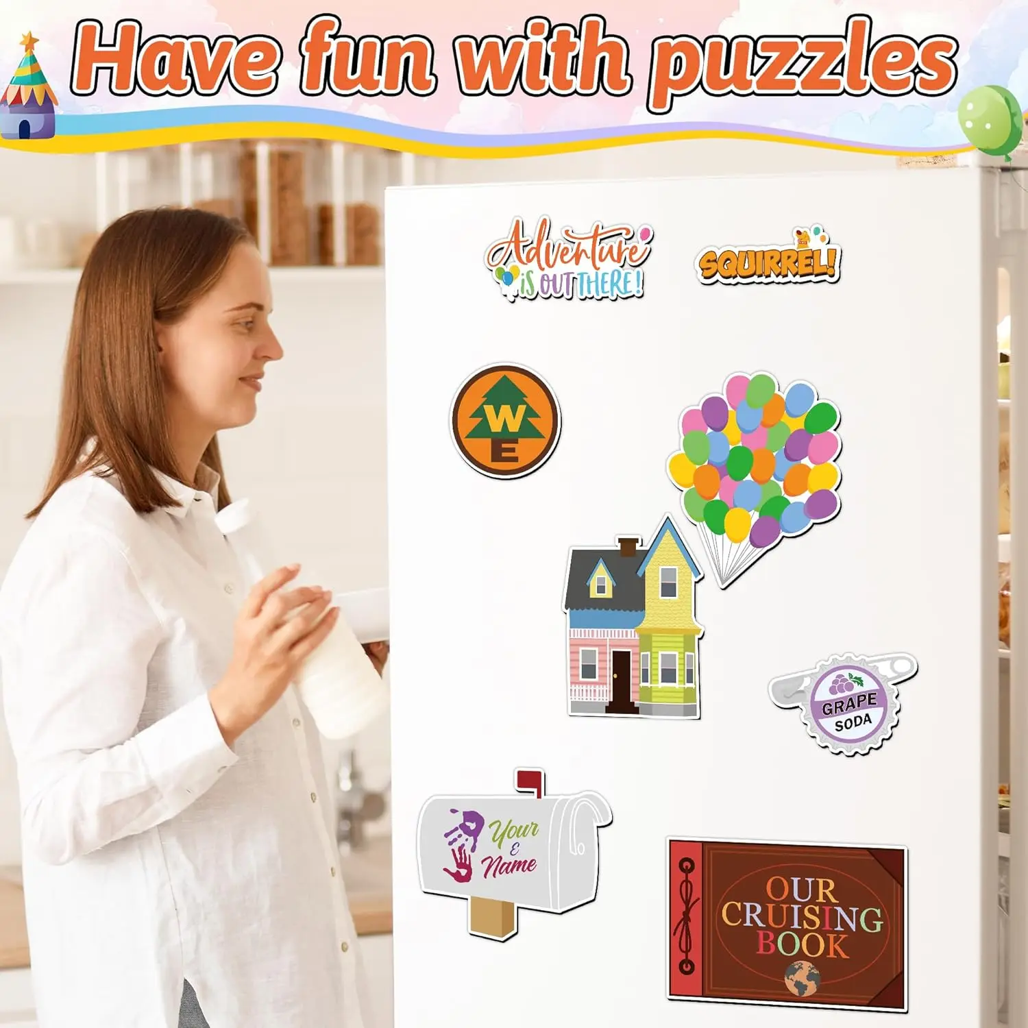 Wall decor 8Pcs Summer Cruising Book Magnetic Door Magnets Cartoon Style Dry Erase Cruises Entrance Decals Decor Refrigerator Ga