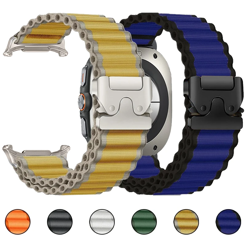 Fallschirm-Nylonarmband für Samsung Galaxy Watch Ultra 47mm Sportarmband für Galaxy Watch8 40mm 44mm Classic 46mm Armband