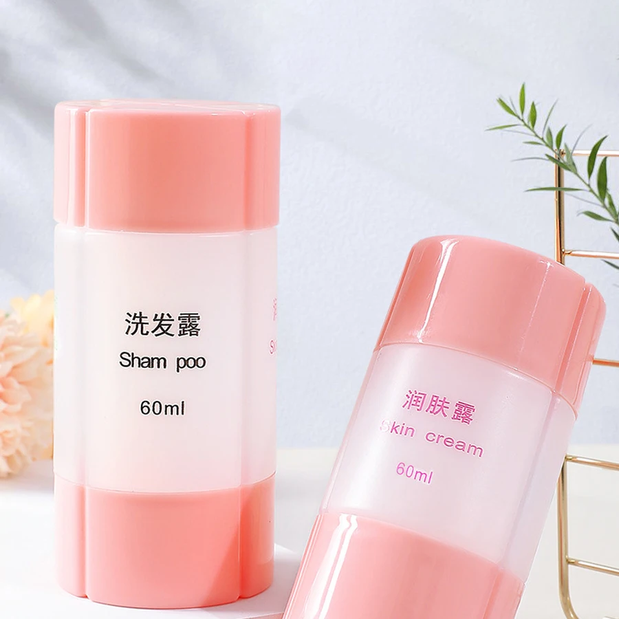 Travel Divided Bottle Cosmetic Storage Bottle Portable Shampoo Shower Gel Dispenser Set Refillable Creative Empty Bottle