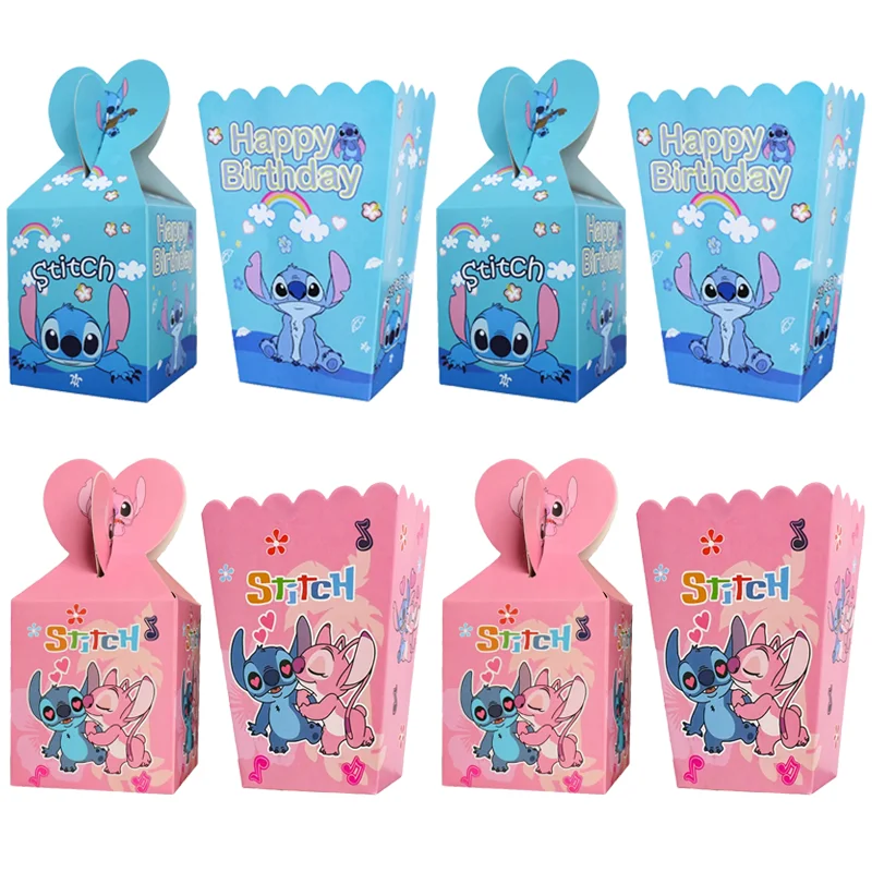 6/24Pcs Lilo & Stitch Candy Boxes Popcorn Boxes Party Cookies Chocolate Snacks Boxes Boy Girl Birthday Party Supplies Gifts Box