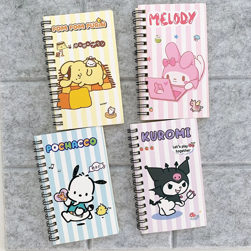 Mini przenośny śliczny Sanrio Kuromi notatnik z cewką pamiętnik szkolne artykuły papiernicze artykuły szkolne powrót do szkoły prezent dla dzieci