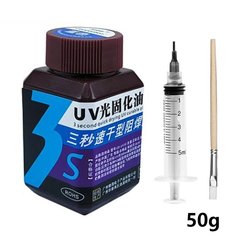 Masque de soudure à durcissement UV vert 3S, 7 couleurs à séchage rapide, encre pour Circuit imprimé PCB BGA, protection isolante, pâte à souder, huile de Flux