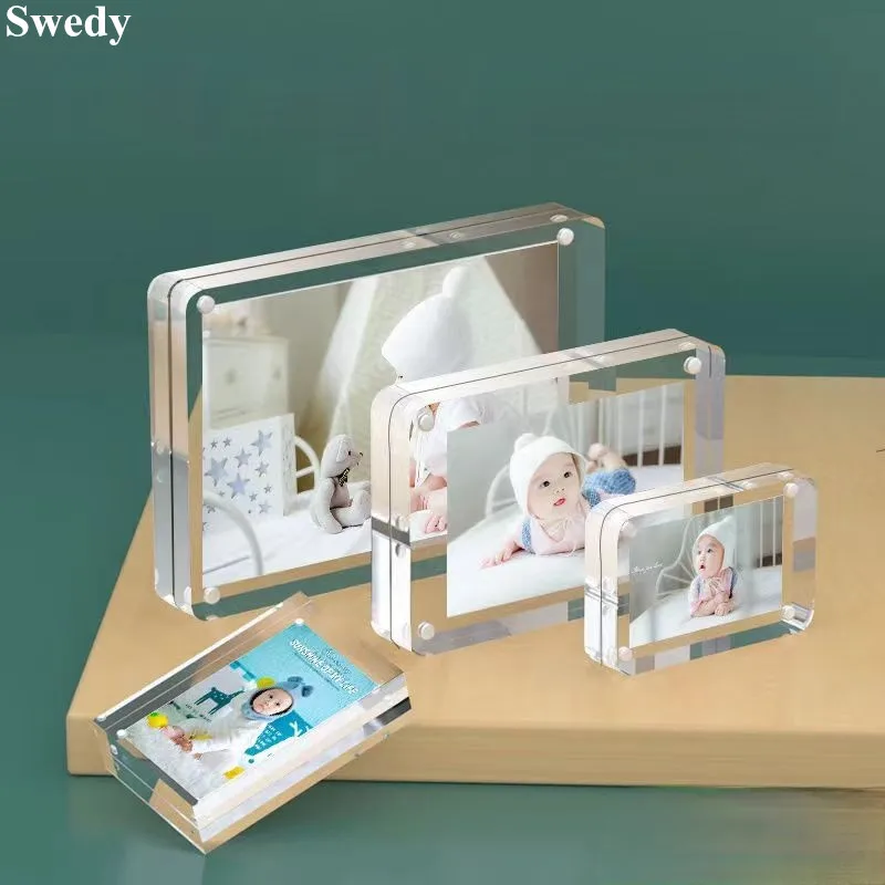 90x55mm Magnetic Acrylic Sign Holder Display Stand Photo Picture Frame Small Price Label Paper Card Holder Tags