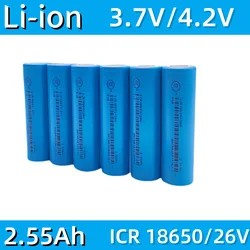 18650 3.7V 2550mAh Lithium-ion ICR18650-26V Battery Suitable for Replacing Electronic Products Such as Toy Flashlights