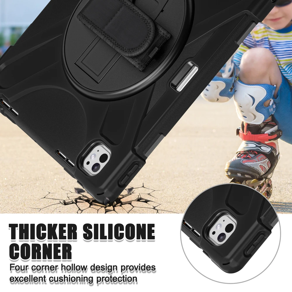 

Rotating Cases For iPad Pro13 Pro 13 2025 M5 Tablet Case iPad Pro 13 2024 M4 Cover Portable Shockproof TPU Silicone Stand Shell