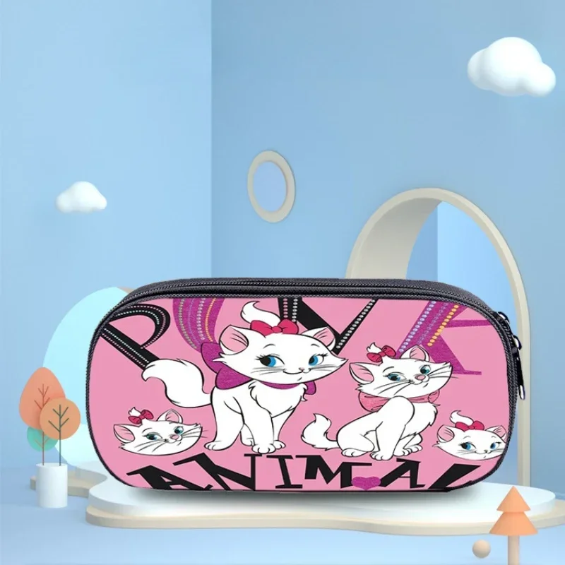 Disney Marie Cat Pencil Case The Aristocats Cosplay Pencil Bags Cute Girl Pencil Box School Stationery Supplies Storage Bags