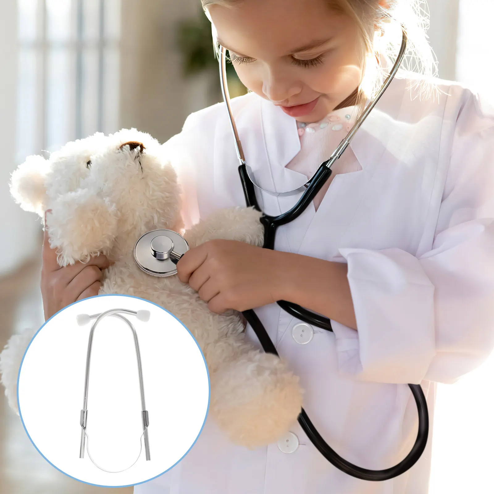 

4Pcs Kids Stethoscope Set Realistic Doctor Pretend Play Kit for Toddlers Role Play Indoor Activity Birthday Christmas Gift