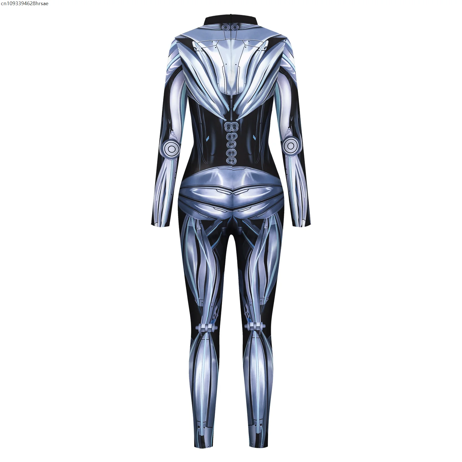 サイバーパンク機械鎧ジャンプスーツハロウィンパーティーコスプレスカルスチームパンク衣装弾性ボディスーツ女性男性ロンパース