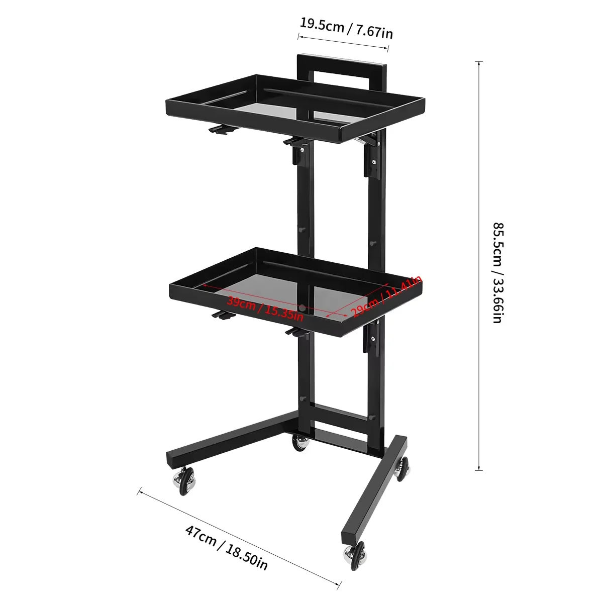 Carrinho de armazenamento de salão de cabeleireiro, carrinho de polia dobrável de duas camadas, ferramenta de cabeleireiro, carrinho de armazenamento doméstico