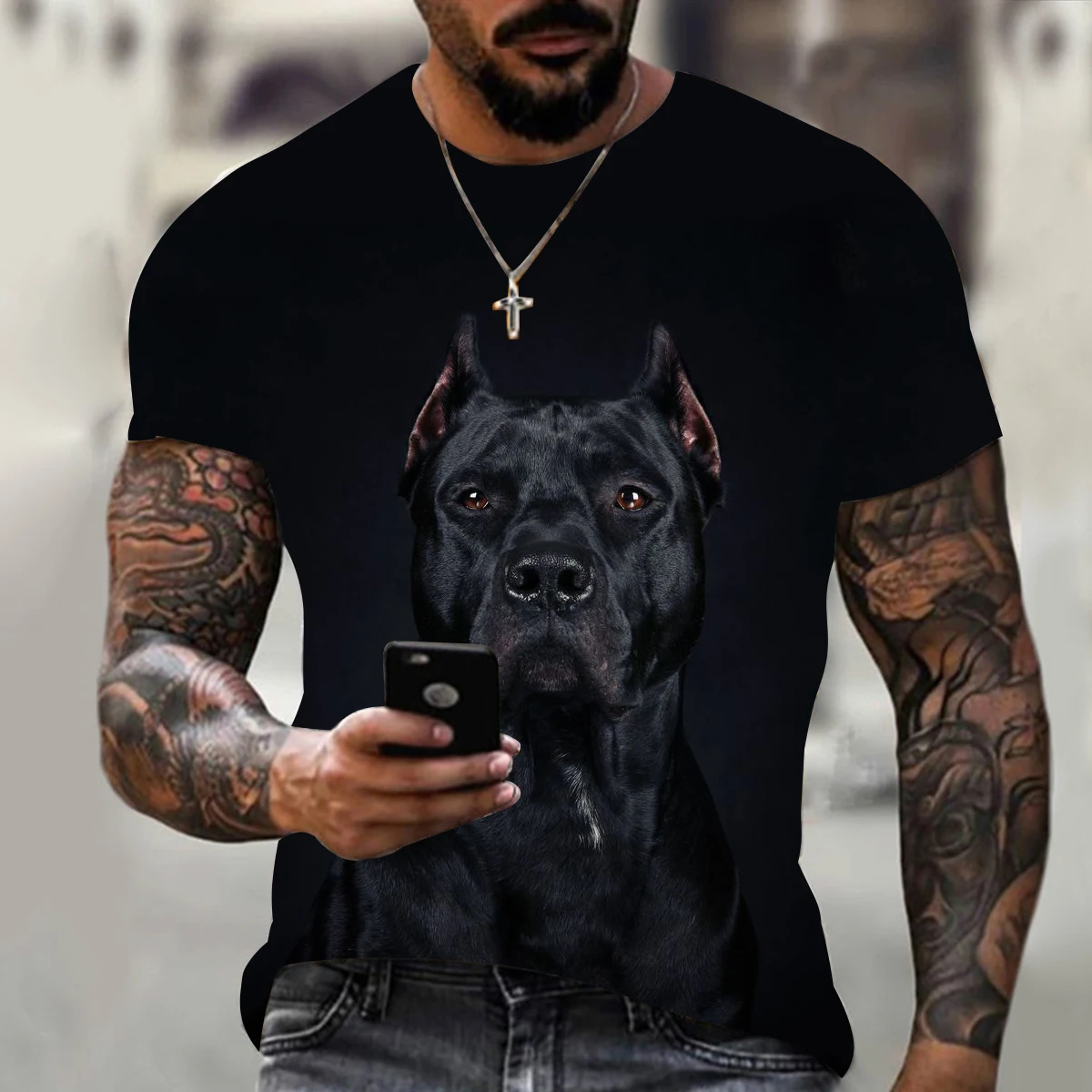 Summer Casual Summer 3d Printing Field Labrador Funny Fashion Short Sleeve Animal Pattern Polyester More Men Oversize T Shirt