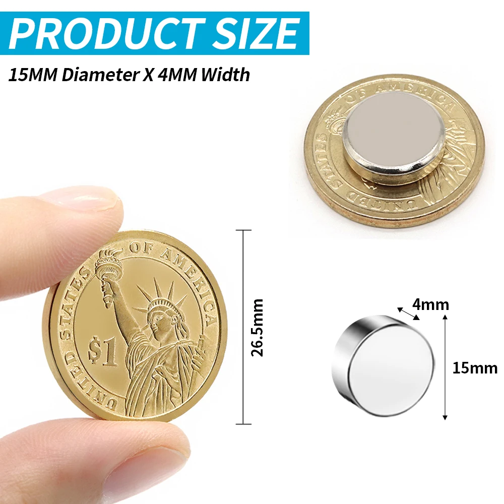 10Pcs 15x4 Super Strong Magnet 15mm X 4mm Round Magnetic NdFeB Neodymium magnet N35 Powerful Disc imanes 15*4