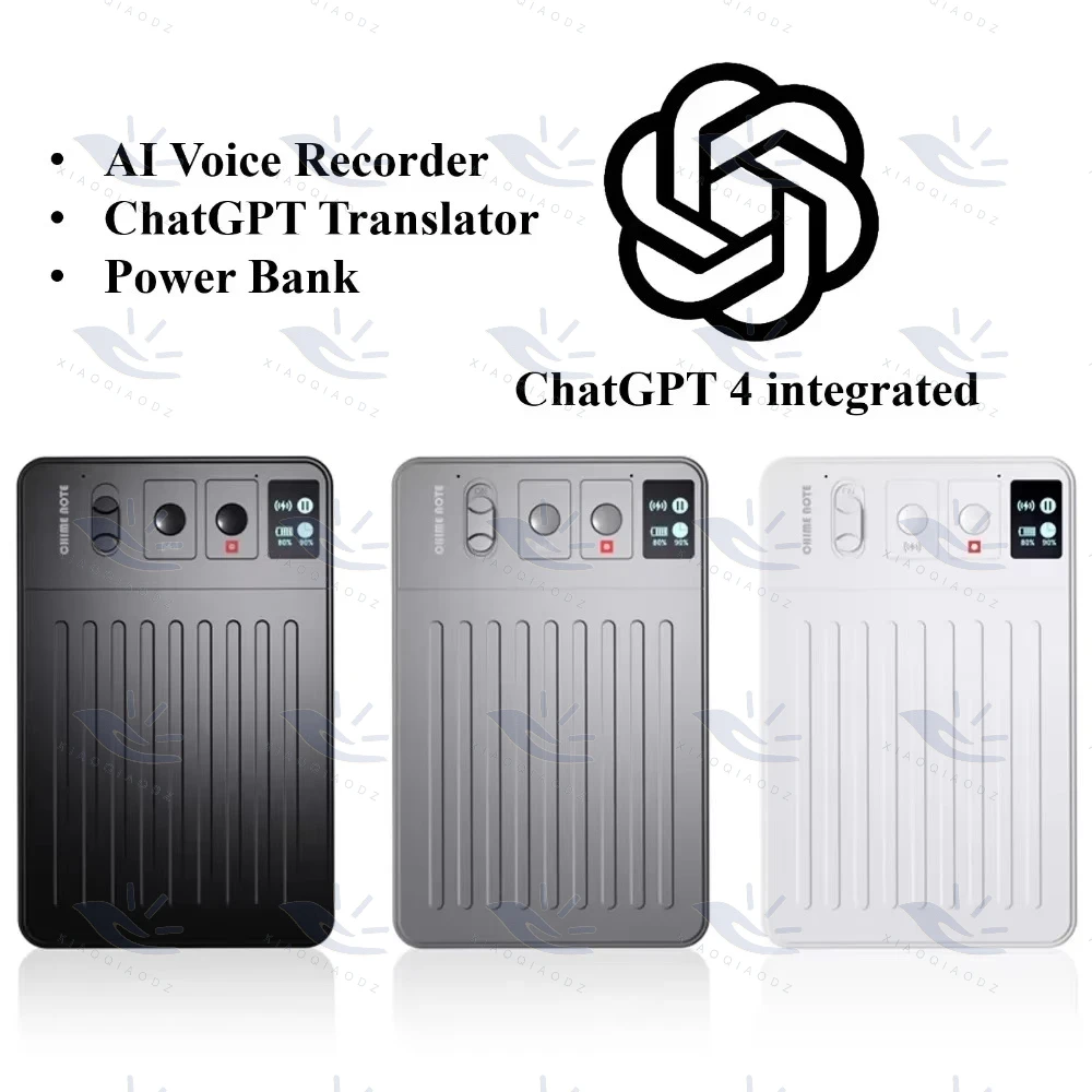 Chime Note ChatGPT-4 AI Powered Mini Voice Note Recorder جهاز مترجم في الوقت الحقيقي شحن الهاتف مترجم مجاني ذكي