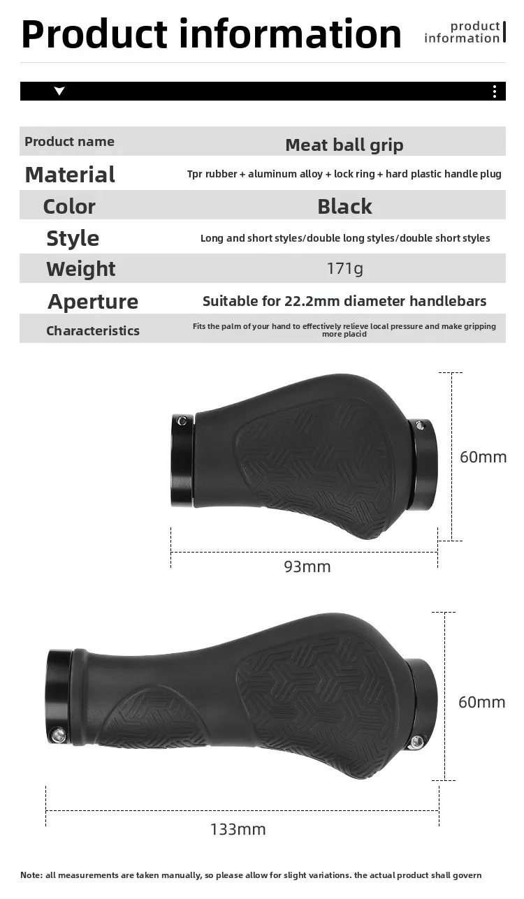Ein Paar Fahrradlenkerüberzüge, faltbare Gummi-Co-Griffe, lange und kurze ergonomische beidseitig verriegelbare Griffe – Detail 2