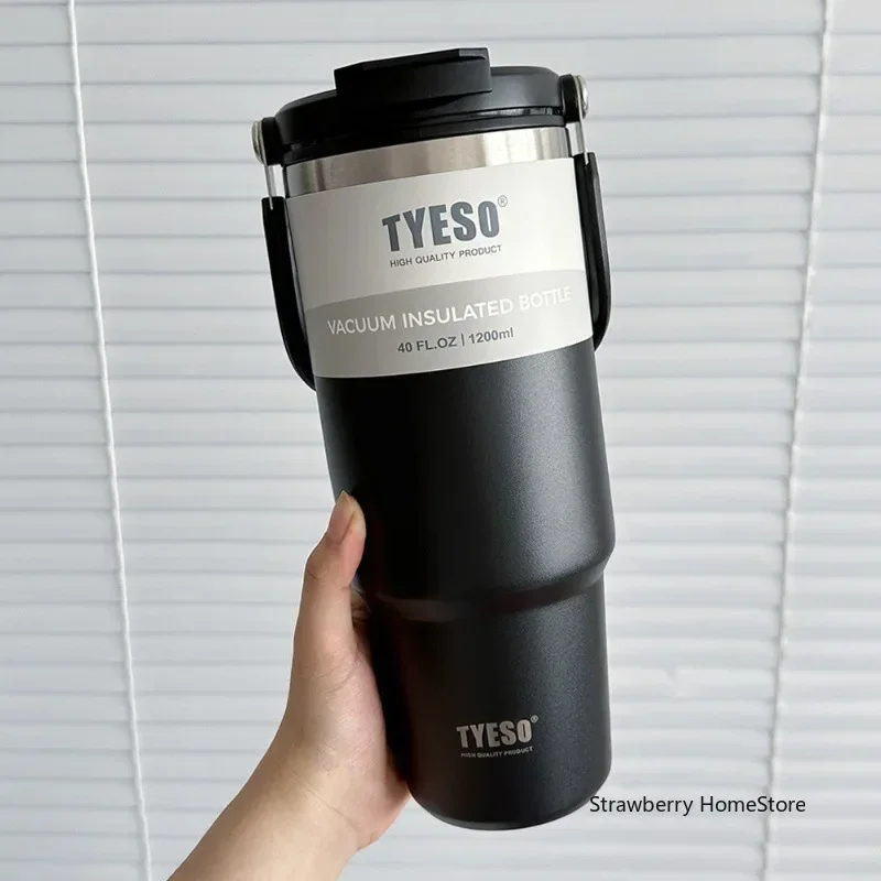 TYESO Stainless Steel Double-layer Coffee Cup Cold And Hot Car Mug Vacuum Flask Travel Thermos Bottle Portable Car Water Bottle