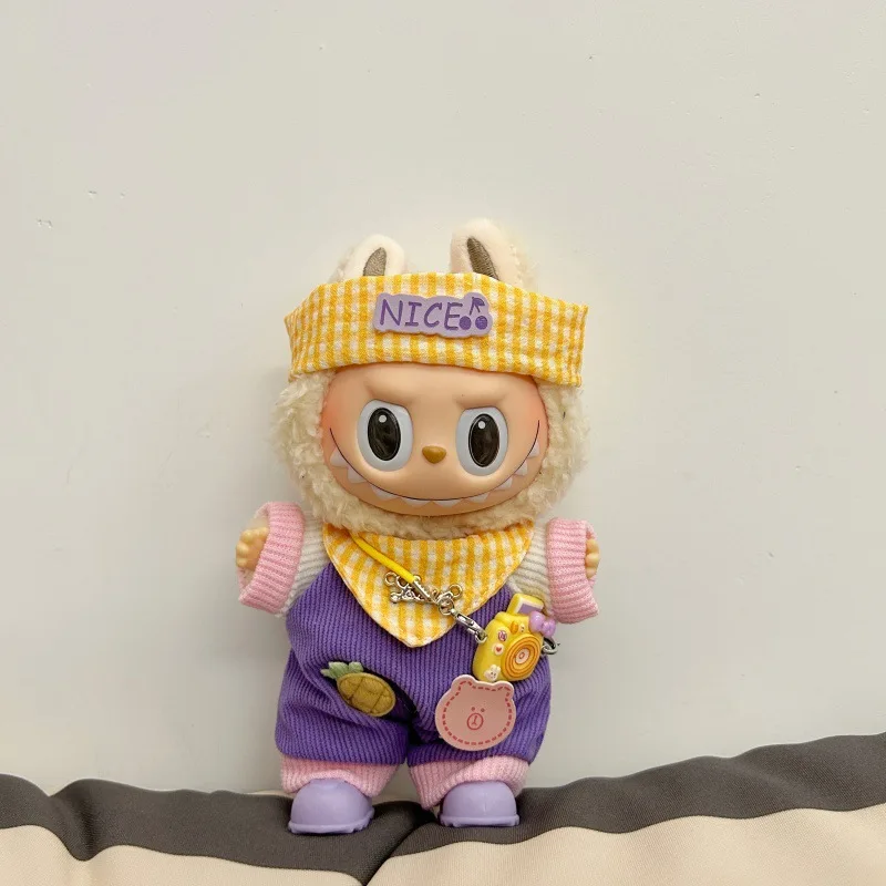 

Dopamine Style 17CM Pendant Labubu Doll 1st 2nd and 3rd Generation Labubu Doll Accessories Outfit